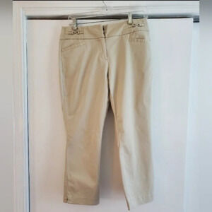 New York & Company 7th Avenue Khaki Size 4 Dress Capri Pants